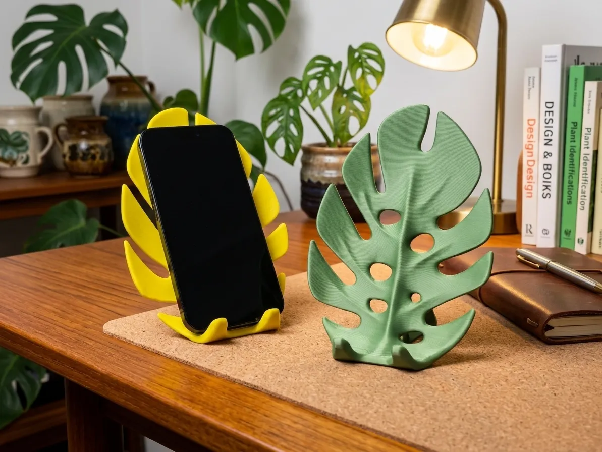 GIÁ ĐỠ ĐIỆN THOẠI LÁ TRẦU BÀ XẺ MONSTERA – MANG THIÊN NHIÊN TINH TẾ LÊN BÀN LÀM VIỆC!